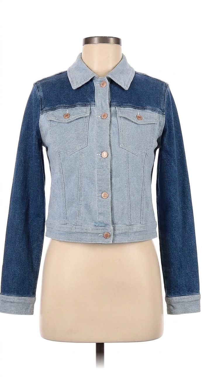 NEW JUDY BLUE color block demin jacket in blue